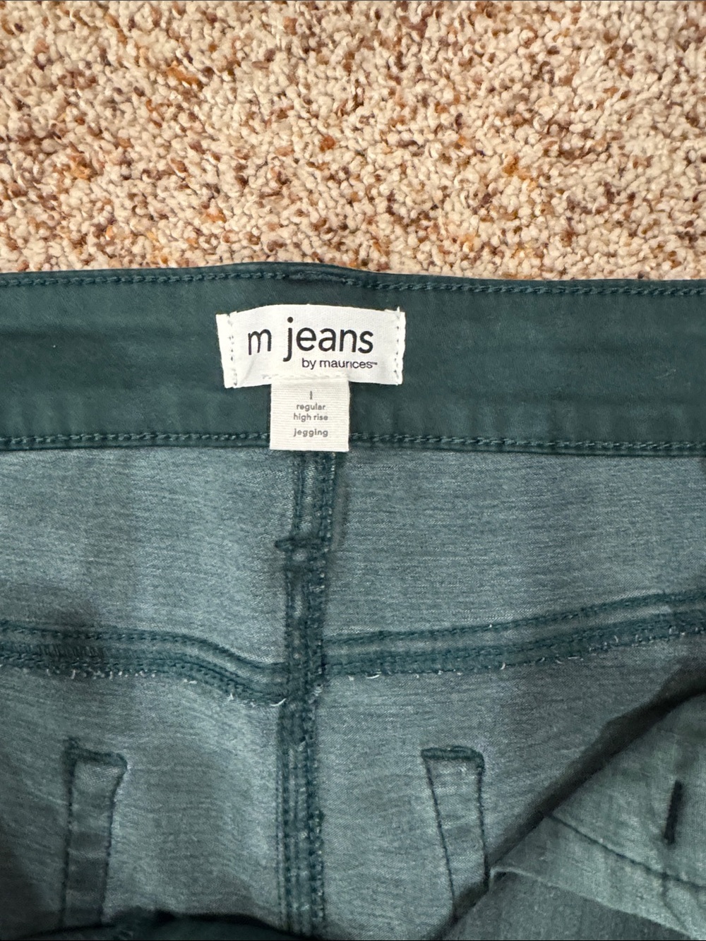 Maurices Dark Green Jeggings Large - Picture 3 of 4